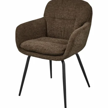 Sale WOOOD Runa Eetkamerstoel Chenille Warm Bruin
