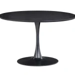 Outlet WOOOD Sammy Eettafel Trompetvoet Rond Mdf Zwart ø120 Cm