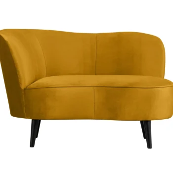 New WOOOD Sara Lounge Fauteuil Links Velvet Oker