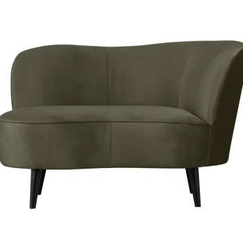 New WOOOD Sara Lounge Fauteuil Rechts Velvet Warm Groen