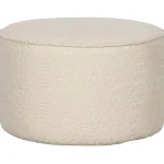 Hot WOOOD Sara Poef Laag Bouclé Crème 36xø60