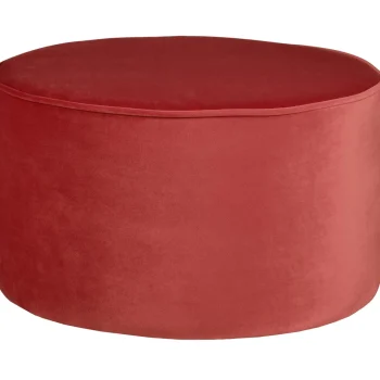 Fashion WOOOD Sara Poef Laag Velvet 36xø60 Framboos