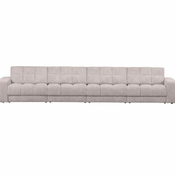 Fashion WOOOD Second Date 4-zits Bank Ribstof Naturel