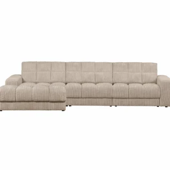 Outlet WOOOD Second Date Chaise Longue Links Ribstof Travertin