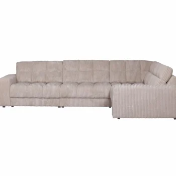 Clearance WOOOD Second Date Hoekbank Rechts Ribstof Naturel