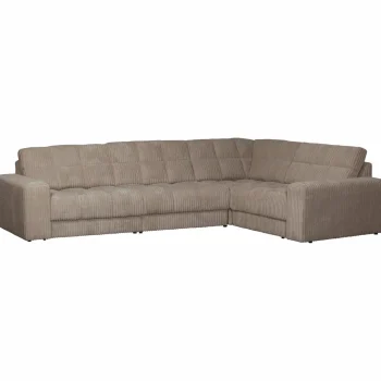 Discount WOOOD Second Date Hoekbank Rechts Ribstof Mud