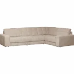 Outlet WOOOD Second Date Hoekbank Rechts Ribstof Travertin