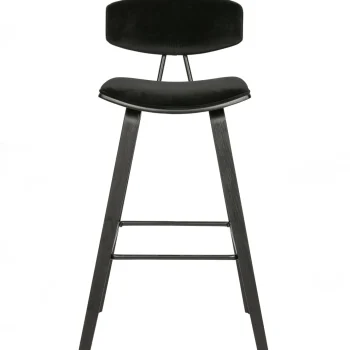 Discount WOOOD Senn Barstoel Velvet Zwart