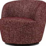 Outlet WOOOD Serra Draaifauteuil Rood Melange Bordeaux