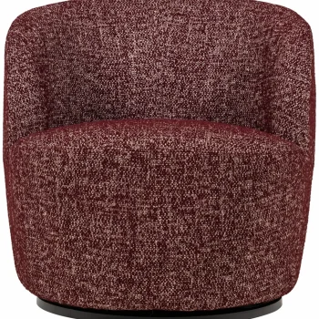 Outlet WOOOD Serra Draaifauteuil Rood Melange Bordeaux