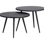 New WOOOD Set V 2 - Suze Bijzettafels Hout/metaal Zwart