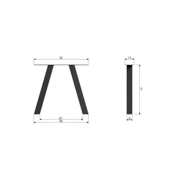 Hot WOOOD Set V 2 - Tablo Outdoor A-vorm Poot Metaal