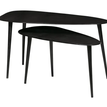 Sale WOOOD Set V 2 - Triangle Bijzettafel Metaal Zwart Nikkel