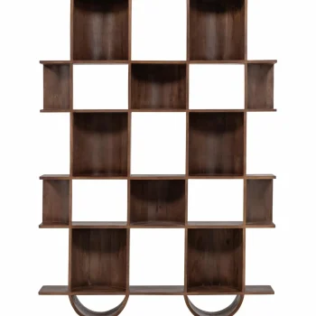 Outlet WOOOD Sinne Boekenkast Hout Walnoot 180x130 Cm