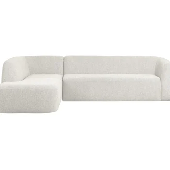 Fashion WOOOD Sloping Hoekbank Links Pearl Melange