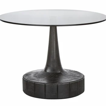 Hot WOOOD Soya Bijzettafel Mango Hout/glas Zwart