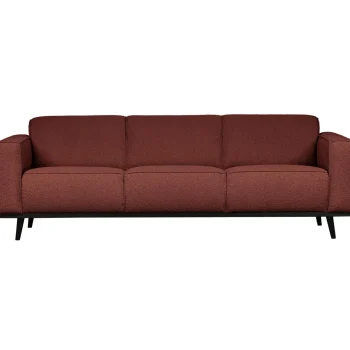 Fashion WOOOD Statement 3-zits Bank 230 Cm Bouclé Kastanje Kastanjebruin