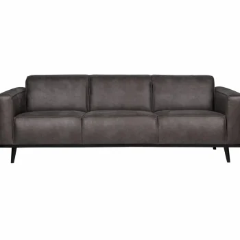 Best WOOOD Statement 3-zits Bank 230 Cm Ecoleer Donkergrijs