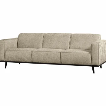 Best WOOOD Statement 3-zits Bank 230 Cm Structure Velvet Wheatfield