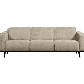 Best WOOOD Statement 3-zits Bank 230 Cm Structure Velvet Wheatfield