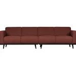Fashion WOOOD Statement 4-zits Bank 280 Cm Bouclé Kastanje Kastanjebruin