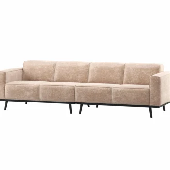 New WOOOD Statement 4-zits Bank 280 Cm Chenille Velvet Naturel