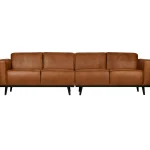 Online WOOOD Statement 4-zits Bank 280 Cm Ecoleer Cognac