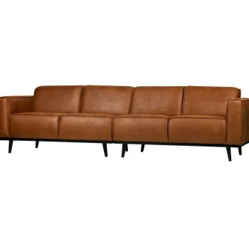 Online WOOOD Statement 4-zits Bank 280 Cm Ecoleer Cognac