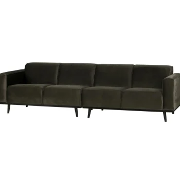 Hot WOOOD Statement 4-zits Bank 280 Cm Velvet Warm Groen