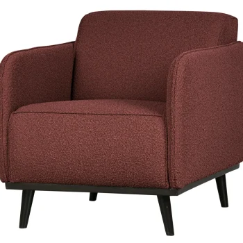 Best WOOOD Statement Fauteuil Met Arm Bouclé Kastanje Kastanjebruin