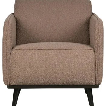 New WOOOD Statement Fauteuil Met Arm Bouclé Nougat
