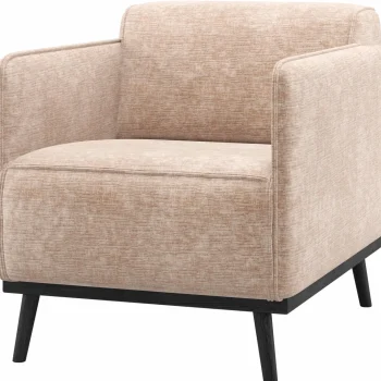 Outlet WOOOD Statement Fauteuil Met Arm Chenille Velvet Naturel