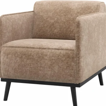 Clearance WOOOD Statement Fauteuil Met Arm Chenille Velvet Taupe