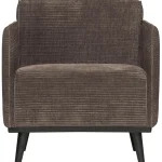 Hot WOOOD Statement Fauteuil Met Arm Ribstof Taupe