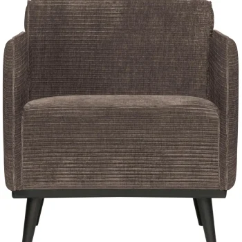 Hot WOOOD Statement Fauteuil Met Arm Ribstof Taupe