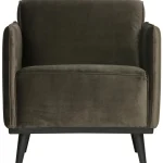 Outlet WOOOD Statement Fauteuil Met Arm Velvet Warm Groen