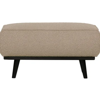 Fashion WOOOD Statement Hocker Bouclé Beige
