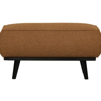 Clearance WOOOD Statement Hocker Bouclé Boter Botergeel