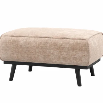Outlet WOOOD Statement Hocker Chenille Velvet Naturel