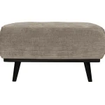 Hot WOOOD Statement Hocker Ribstof Clay Kleigrijs