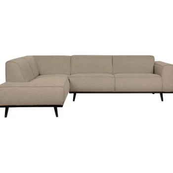 Fashion WOOOD Statement Hoekbank Links Bouclé Beige