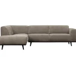 Best WOOOD Statement Hoekbank Links Ribstof Clay Kleigrijs