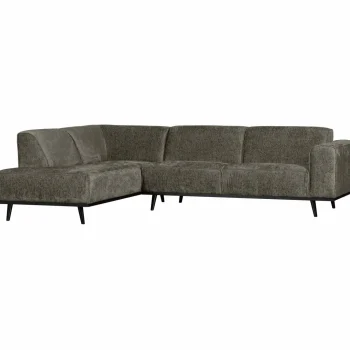 Best WOOOD Statement Hoekbank Links Structure Velvet Frost