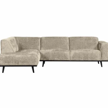 Outlet WOOOD Statement Hoekbank Links Structure Velvet Wheatfield