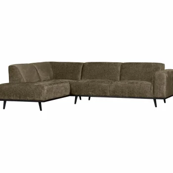 Outlet WOOOD Statement Hoekbank Links Structure Velvet Bonsai