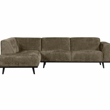 Outlet WOOOD Statement Hoekbank Links Structure Velvet Bonsai