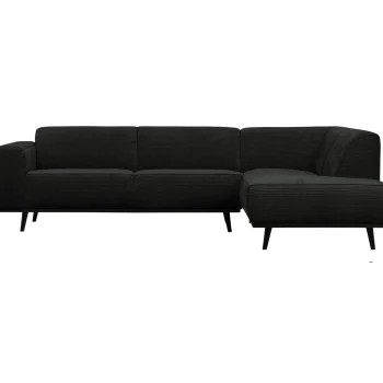 Discount WOOOD Statement Hoekbank Rechts Ribstof Grafiet Grafietgrijs