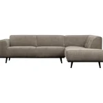 Discount WOOOD Statement Hoekbank Rechts Ribstof Clay Kleigrijs