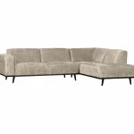 Clearance WOOOD Statement Hoekbank Rechts Structure Velvet Wheatfield