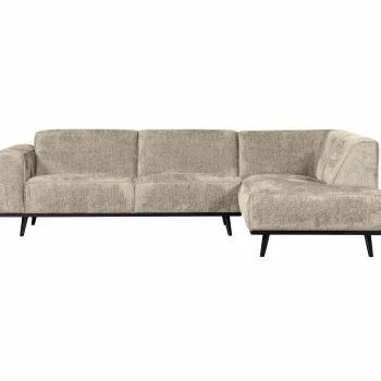 Clearance WOOOD Statement Hoekbank Rechts Structure Velvet Wheatfield